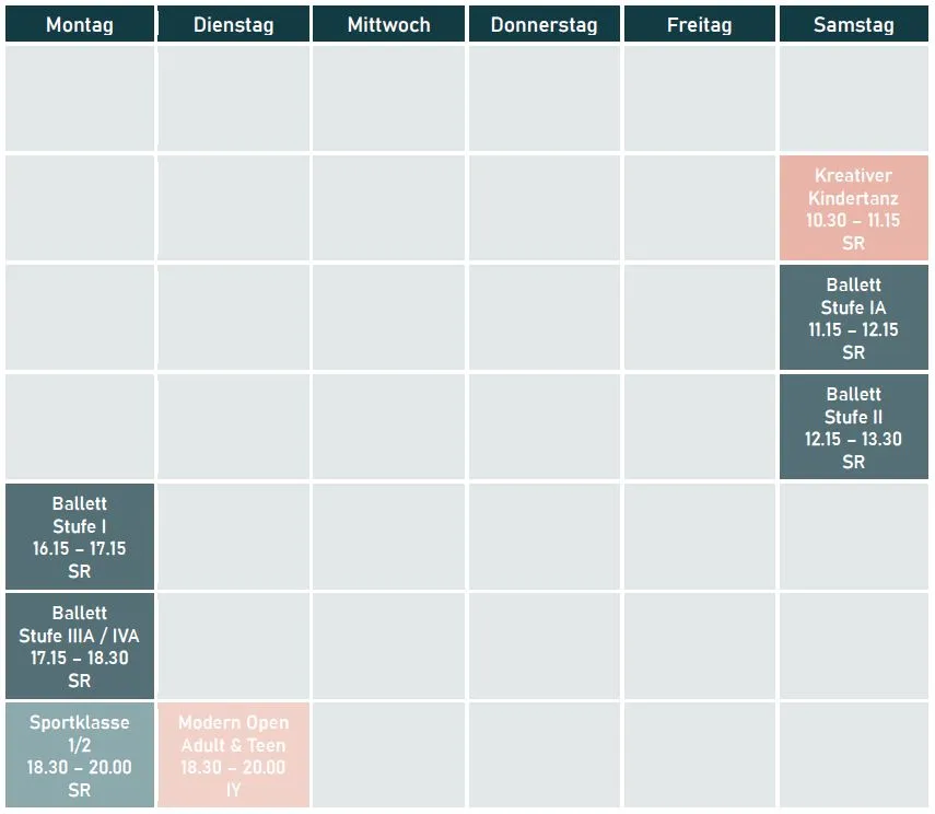 Stundenplan Studio Steinenvorstadt